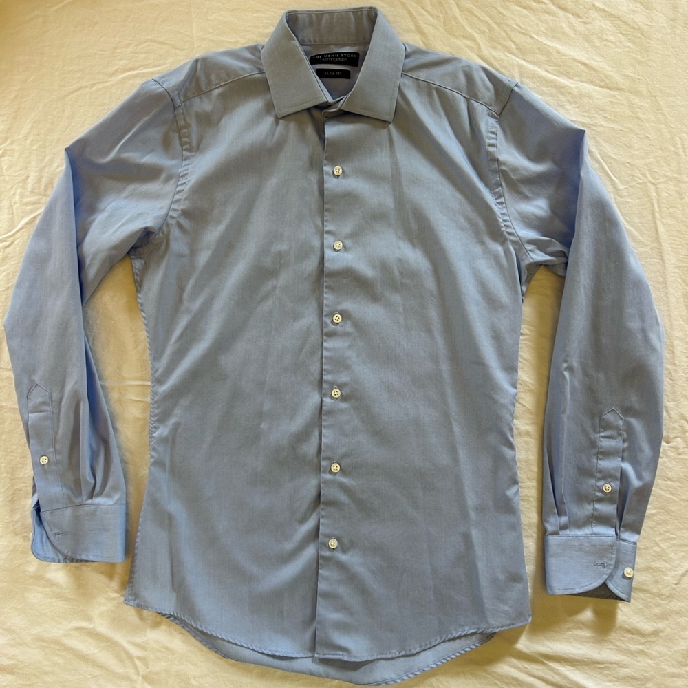 Bloomingdale’s Men's Slim Fit Blue Dress Shirt 14 1/2 neck/32/33